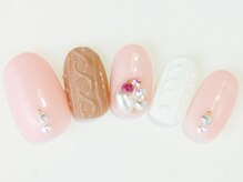 ネイルサロン ドレリッチ 大宮店(drerich)/ニットネイルブラウンピンク