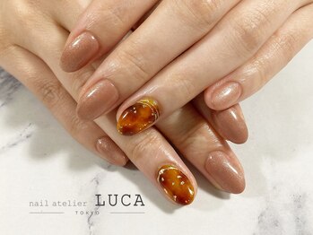 ネイルアトリエルカ(nail atelier LUCA)/C-44 大人上品べっこうネイル