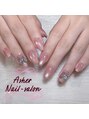 アッシャー 横浜店(Asher)&nbsp;シンプルネイルでもワンポイントのパーツで可愛く仕上げます！