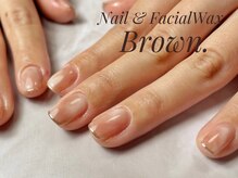 ブラウン(Brown.)/３色マーブルフレンチミラー