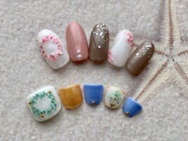 ハンドフット☆押し花ネイル☆