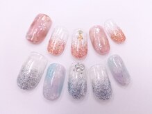 ネイルサロンクイール 宇都宮店(NAIL SALON QUILL)/タイダイ+ラメグラデ