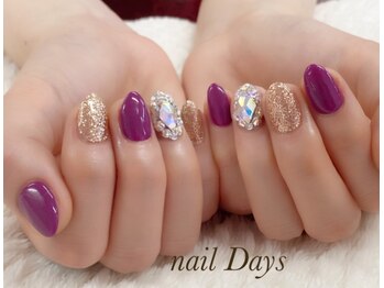 ネイルアンドエステティック デイズ 三好中央店(Days)/ワンカラー¥4,500＋1色+スワロ