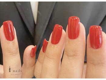 ジェミーネイル エビス(Jemiy nail ebisu)/赤ボルドーワンカラー6000yen
