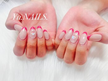ユーネイルズ 恵比寿(Yu.NAILS.)/グリッター&フレンチネイル