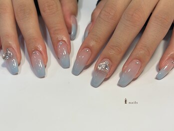 アイネイルズ 四条河原町店(I-nails)/うる艶ブルーグラデ