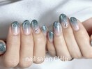 ラメグラデーション/夏ネイル