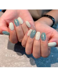 パステルグリーン×ラメグリーン