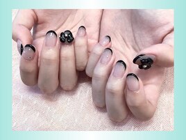 ブラックフレンチネイル☆