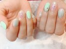 ミントグリーン×オーロララメ