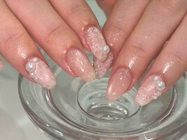 レース×パールネイル