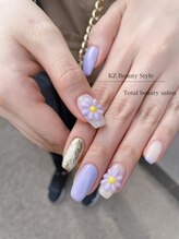 KZビューティ スタイル(KZ Beauty Style)/春カラーにぷっくりお花デザイン
