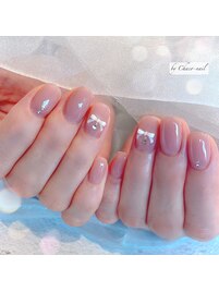 シンプルリボンネイル