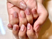 桃ネイル×マグネットネイル