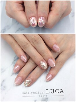 ネイルアトリエルカ(nail atelier LUCA)/W-189 大人上品シェル×氷ネイル