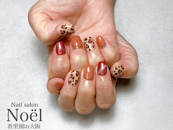 ノエル(Noel)/ヒョウ柄×ボルドーネイル