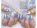 痛ネイル 推しネイル 水色
