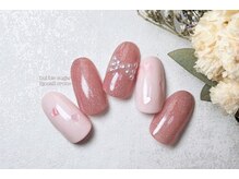 バブル シュガー バイ ネイルクローネ(bublle sugar by.nail crone)/リボンとハートネイル