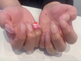 フットネイルラメ 赤ネイル夏