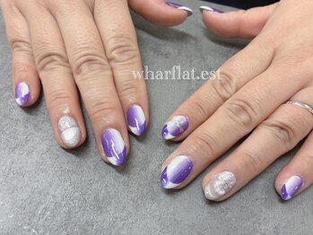 ワーフラット エスト(wharflat.est)の写真/【人気No.1☆定額デザイン◆クーポン利用でハンド4900円♪】美しい指先に気分がアガる!モチの良さも◎