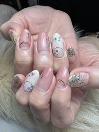小花柄ネイル