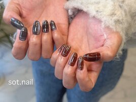 マグネット　チェックネイル