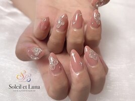 ビジュー春ネイル♪