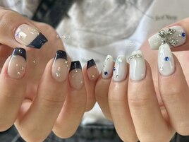 ネイビーストーンフレンチ¥9000