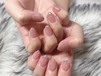 アンジュ(Ange)/ガラスフレンチ/つゅるんネイル