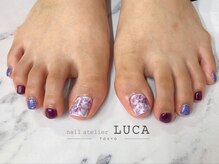 ネイルアトリエルカ(nail atelier LUCA)/W-315 大人パープルフットネイル