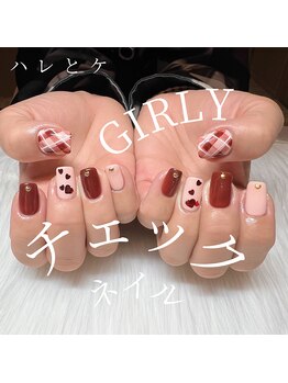 ハレとケ/チェック柄ネイル