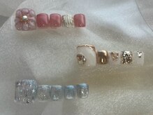 ティンク(Tink)/パールビジュー　ブルーネイル