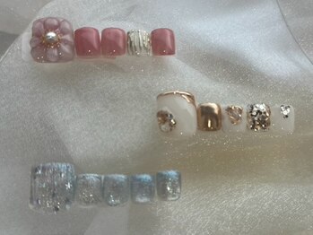 パールビジュー　ブルーネイル