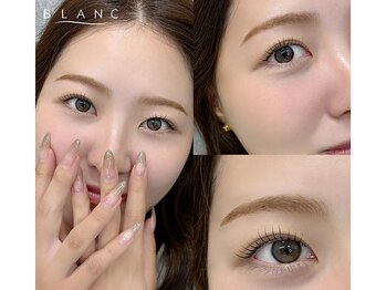 アイラッシュサロン ブラン 名古屋パルコ店(Eyelash Salon Blanc)の写真/【黄金コース★まつげパーマ×アイブロウ】雰囲気や目元のバランスを見極めデザイン提案！おでこWAXも◎