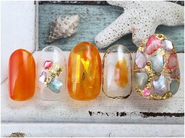 シェル×シアーカラーネイル