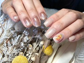 マグネット＆押花のアシメ♪