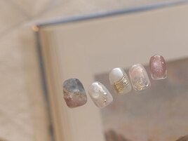 淡空グラデーションネイル