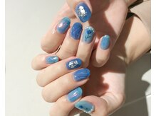 ネイル アヴァンス あべのルシアス店(Nail AVANCE.)/ブルーニュアンスネイル 太田