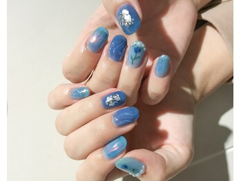 ネイル アヴァンス あべのルシアス店(Nail AVANCE.)/ブルーニュアンスネイル 太田