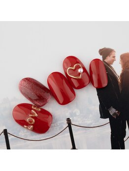 ミラーハートマグネットネイル