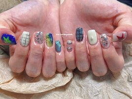 アートネイル　マーブルネイル