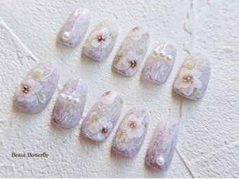 ネイルサロンスクール ビュートバタフライ 町田店(BEAUT BUTTERFLY)の写真/ワンランク上の大人スカルプで美しく魅せる指先に。洗練されたデザインと"もち"や"質"にこだわる贅沢ネイル