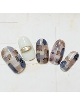 ラ カゼッタ(La casetta)/インクパターンミラーネイル