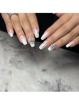 トータルビューティーサロン クレアクチュール(CREA COUTURE)/gel / white gradation