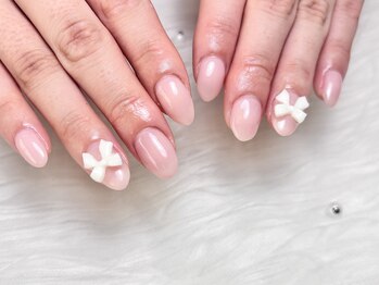 トラストネイル 佐野店(TRUST Nail)/ホワイトリボンネイル