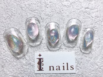アイネイルズ 梅田店(I nails)/ぷっくりユニコーンミラー¥7700