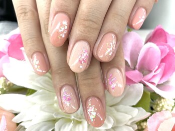 ディーネイル 四条烏丸(D-nail)/【山田】ピンク×シェル×ラメ☆