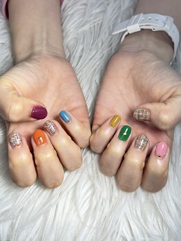 インプレス 鶴見店(Impress)/カラフルツイードネイル