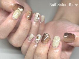 縦グラデーション/秋ネイル