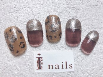 アイネイルズ 梅田店(I nails)/レオパード&マグネット¥8200